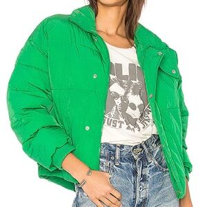 Free People Green Women's Puffer Jacket